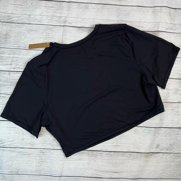 SKIMS NWT Fits Everybody Super Cropped T-Shirt Onyx Black Size 3X - Picture 7 of 9